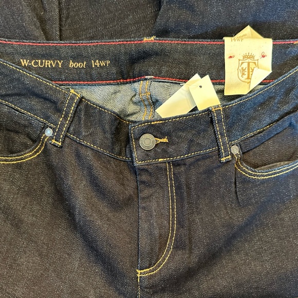 Talbots Curvy Boot Jeans Dark Wash Size 14WP - Picture 3 of 5